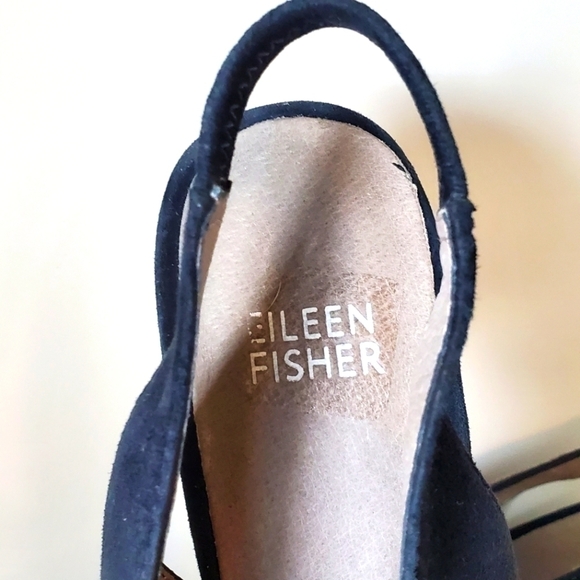 Eileen Fisher Gatwick Nubuck Slingback Block Heel Pumps - Picture 7 of 8